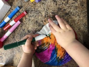 colouring to make a coffee filter flower